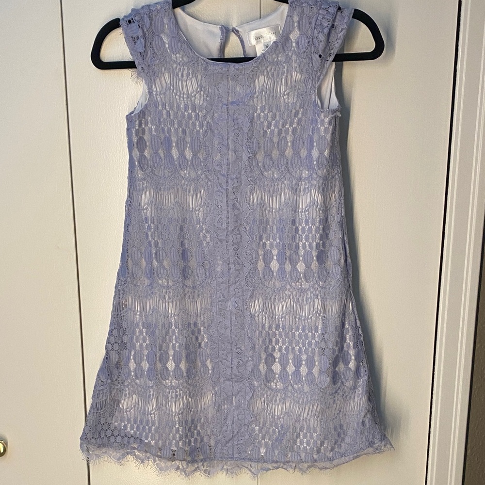 Lavender brand Lace Overlay Girls Dress in Light Purple